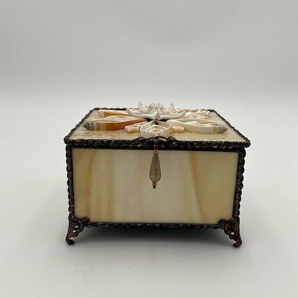 HANDCRAFTED Stained Glass Jewelry Box Keepsake Box - Picture 3 of 5